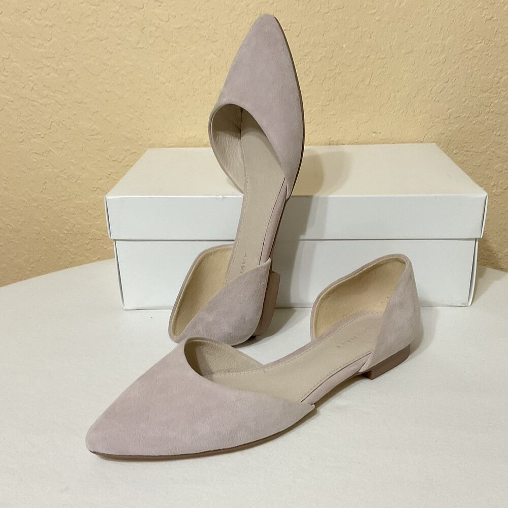 Pure Navy Blush Sydnee Suede Women’s Cream Flats Size 6.5